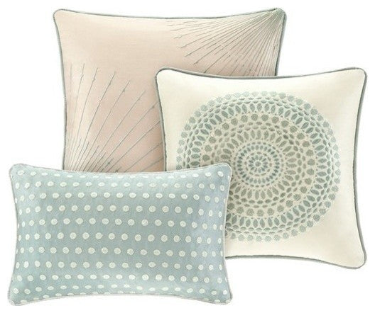 Madison Park Jacquard 7-Piece Comforter Set With Flange, Mint, King