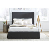 Modus Cheviot Full Upholsterd Skirted Storage Panel Bed in Iron