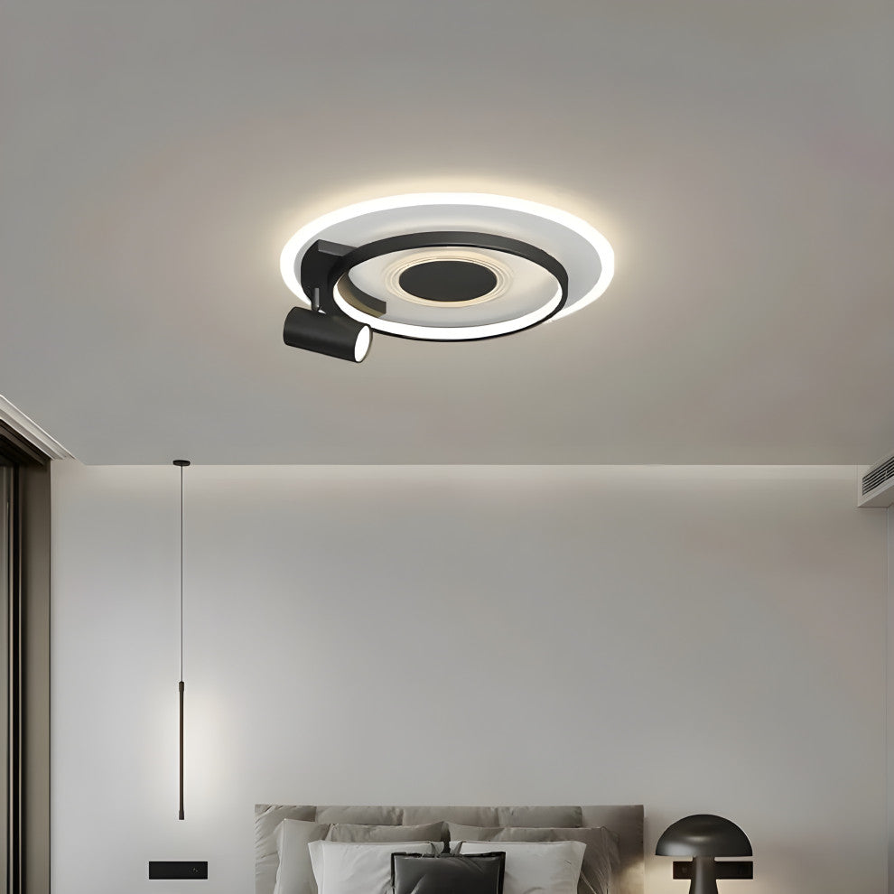 Eupen | Nordic Round LED Ceiling Light, Black, Brightness Dimmable