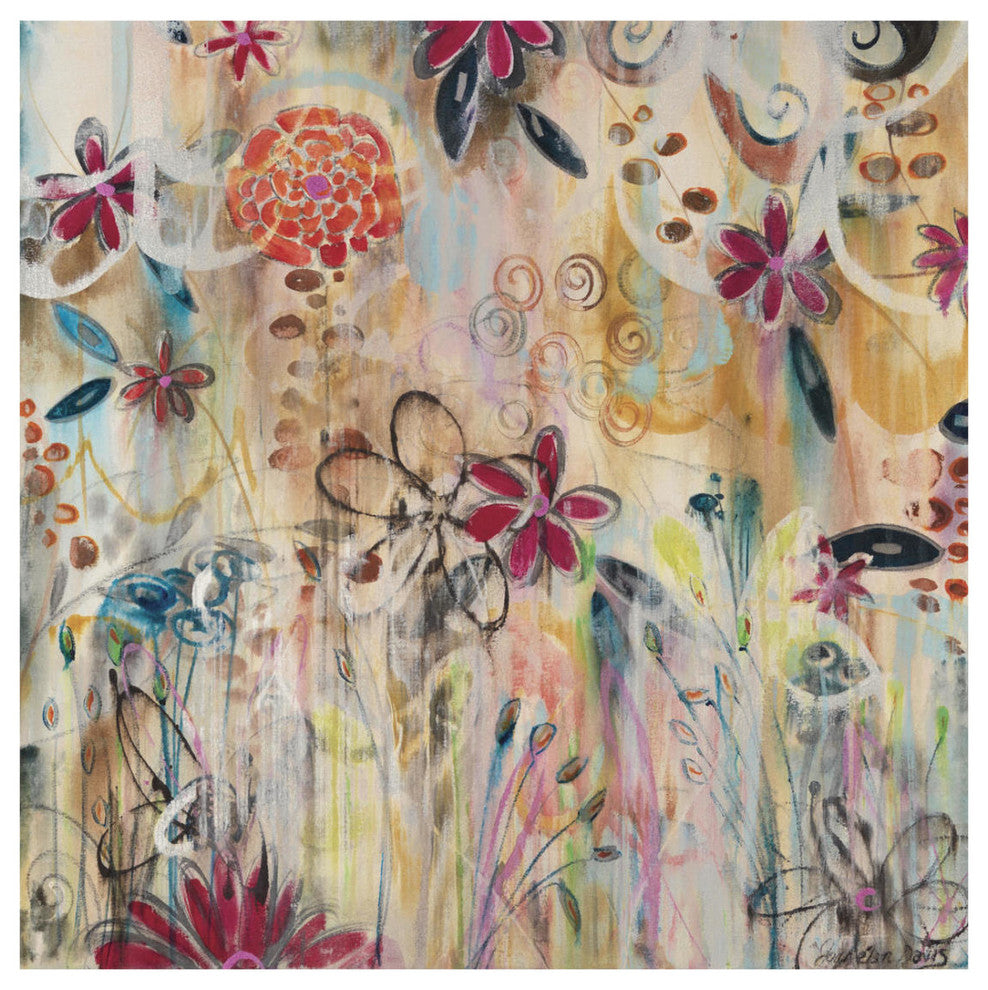 "Garden of Summer's Renewal" Digital Paper Print by Joan Elan Davis, 26"x26"