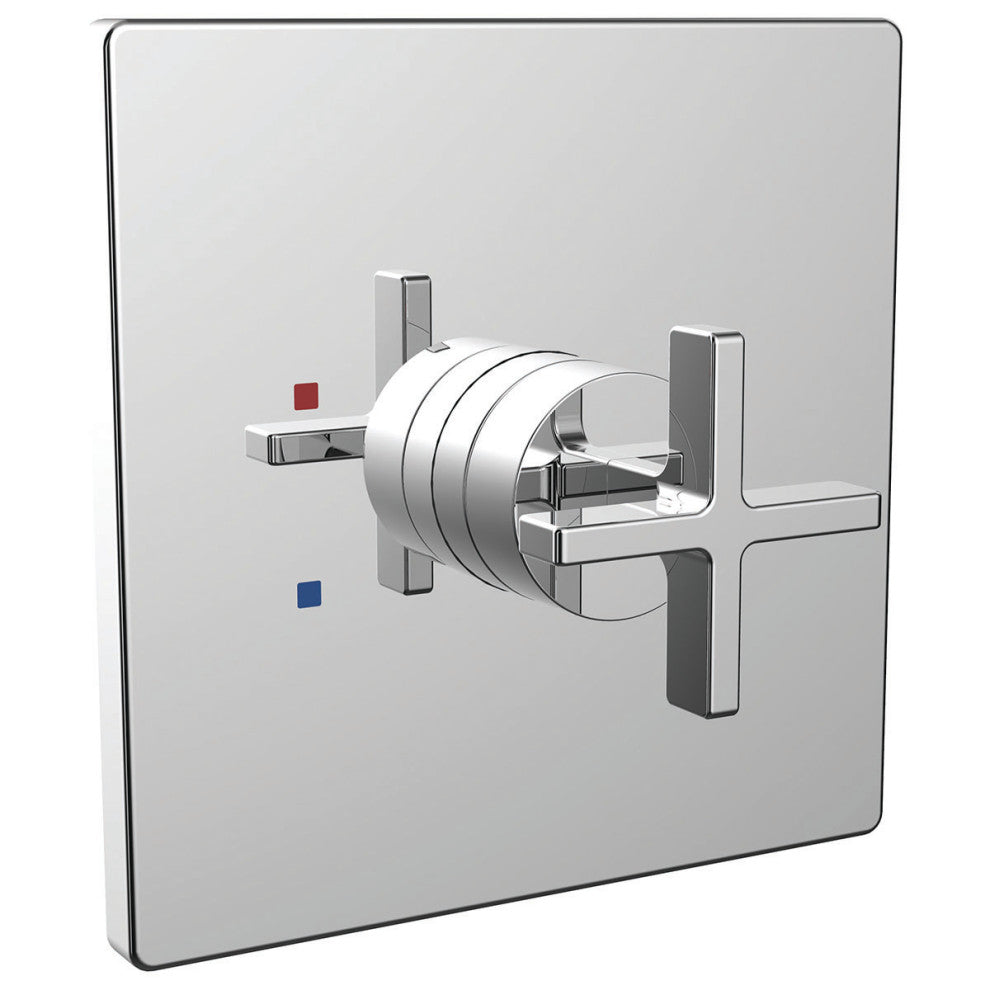 Lura Shower Valve Trim With Cross Handle, Polished Chrome