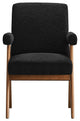 Lyra Boucle Fabric Dining Room Chair, Set of 2, Black