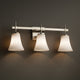 Clouds Union 3-Light Bath Bar, Round Flared, Brushed Nickel, Clouds Shade