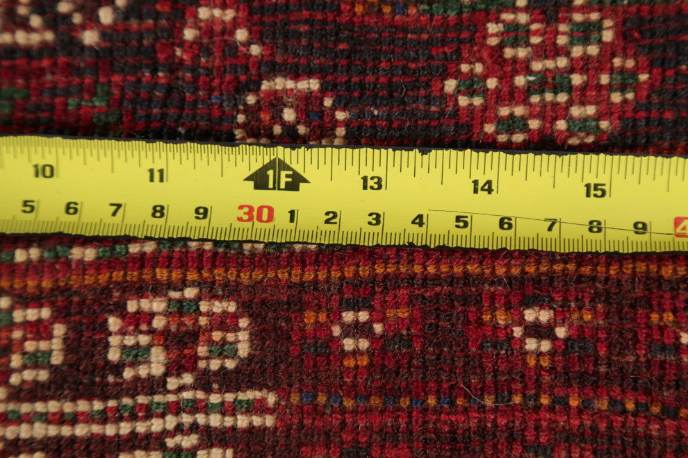 Consigned, Antique Oriental Persian Traditional Hand-Knotted Area Rug, Red, 6x9