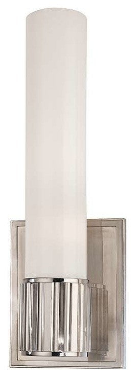 Fulton, One Light Wall Sconce, Satin Nickel Finish, Opal Matte Glass Shade