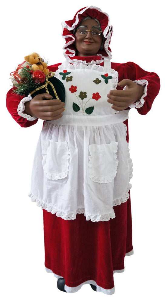 3' Music and Motion African American Mrs. Claus With Apron