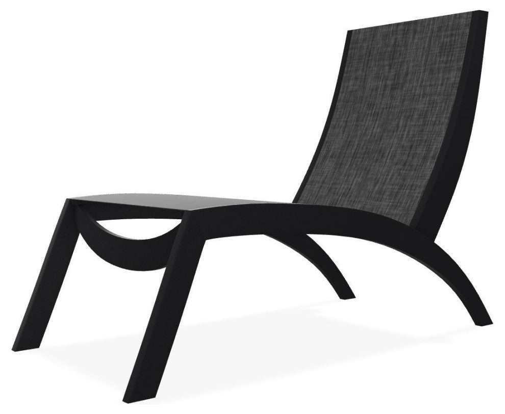 Dune Sling Stackable Outdoor Hydro-Lounge Chaise, Augustine Shadow/Black