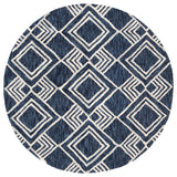 Safavieh Micro-Loop Collection MLP154 Rug, Navy/Ivory, 5' Round