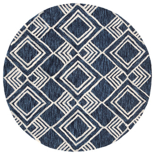 Safavieh Micro-Loop Collection MLP154 Rug, Navy/Ivory, 5' Round