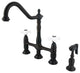 Kingston Brass Bridge Kitchen Faucet With Brass Sprayer, Oil Rubbed Bronze
