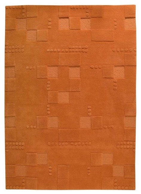 Hand Tufted Orange Wool Area Rug