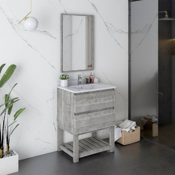 Fresca Formosa Modern 24" Ash Freestanding Vanity Set With Open Bottom
