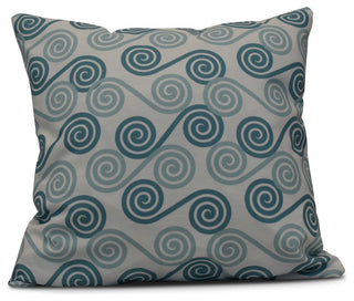 Rip Curl, Geometric Print Pillow, Aqua, 18"x18"