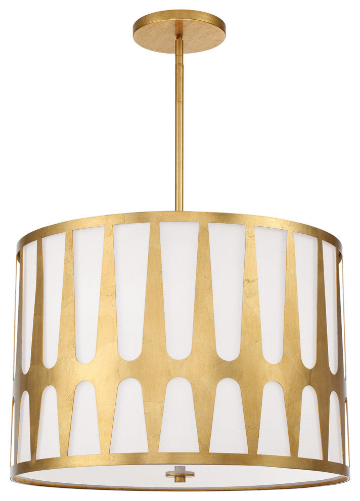 Royston Five Light Pendant in Antique Gold