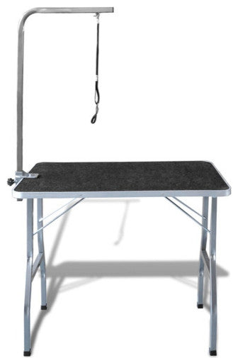vidaXL Dog Grooming Table Adjustable Arm Foldable Dog Bath Table with 1 Loop