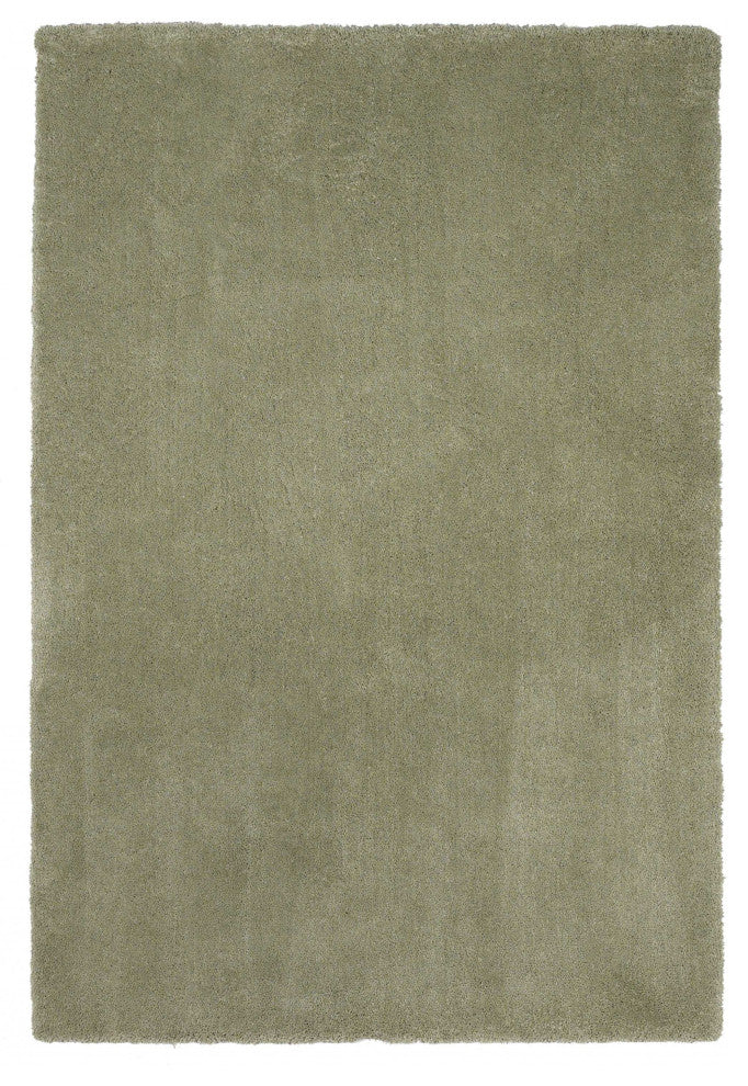 HomeRoots 8' x 11' Solid Color Sage Green Shag Area Rug