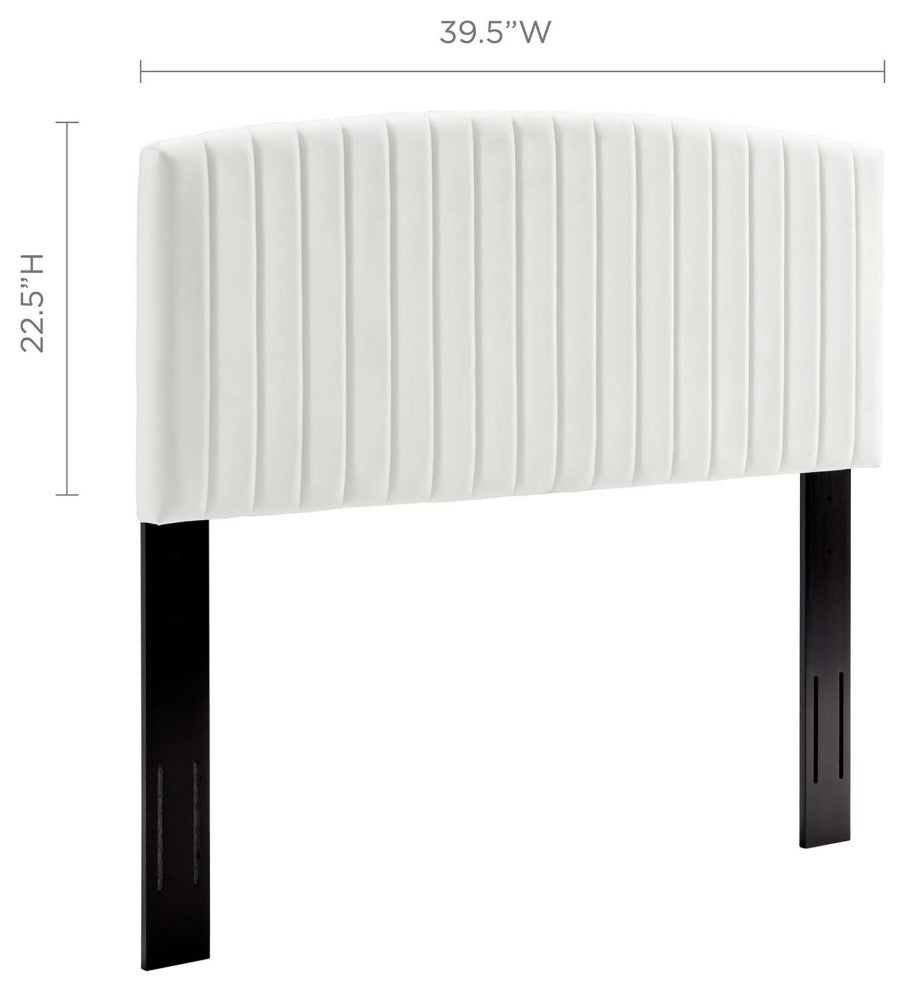 Rebecca Performance Velvet Twin Headboard - White