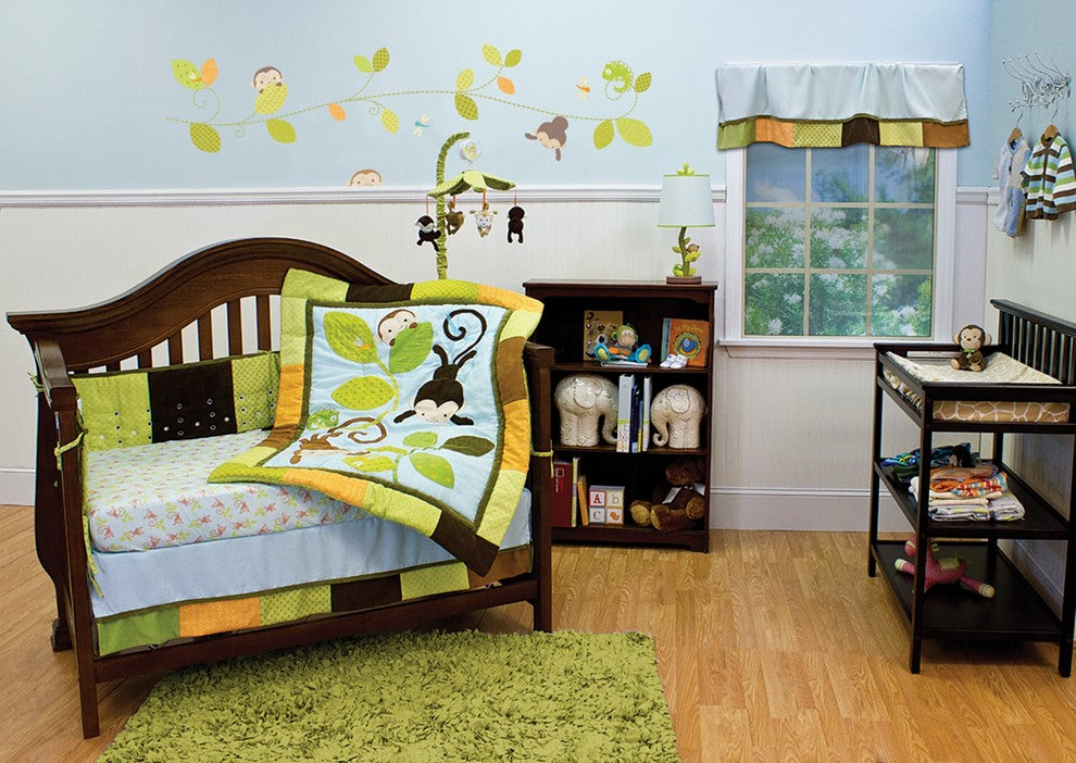 Swinging Monkeys 4-Piece Nusery Bedding and Bumper Set