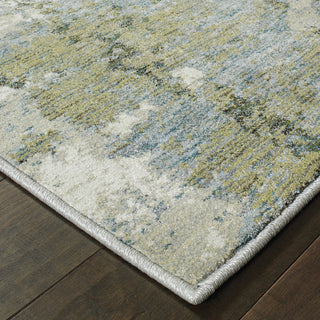 Elements Illusion Blue/Green Area Rug, 2'6"x12'
