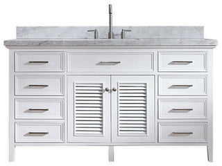 Kensington 61" Single Sink Vanity Set, White, Single Sink