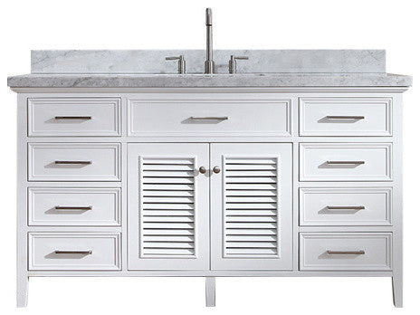 Kensington 61" Single Sink Vanity Set, White, Single Sink