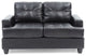 Sandridge 58 in. W Flared Arm Faux Leather Straight Sofa, Black