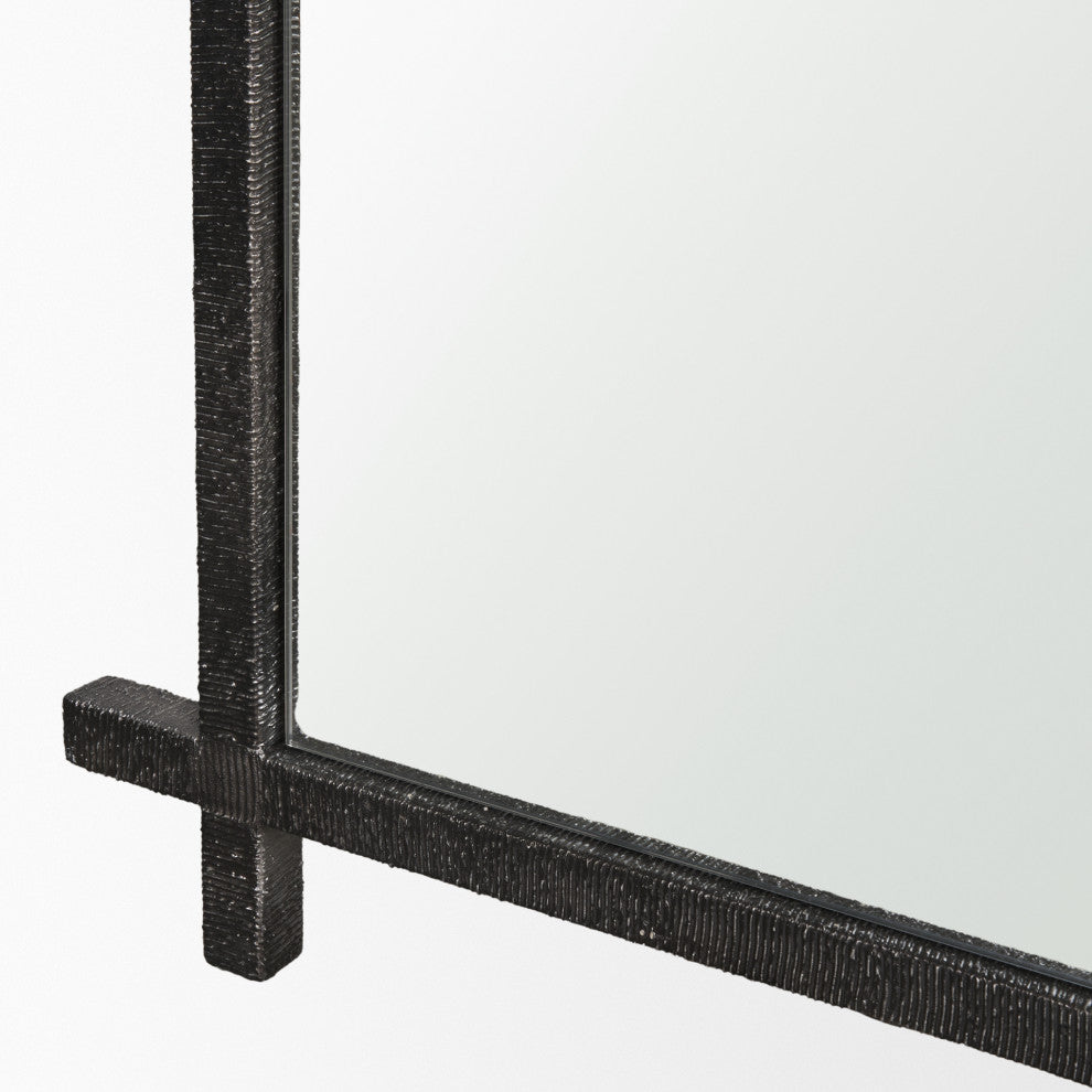 Tori Textured Gold Metal Cross Frame Wall Mirror