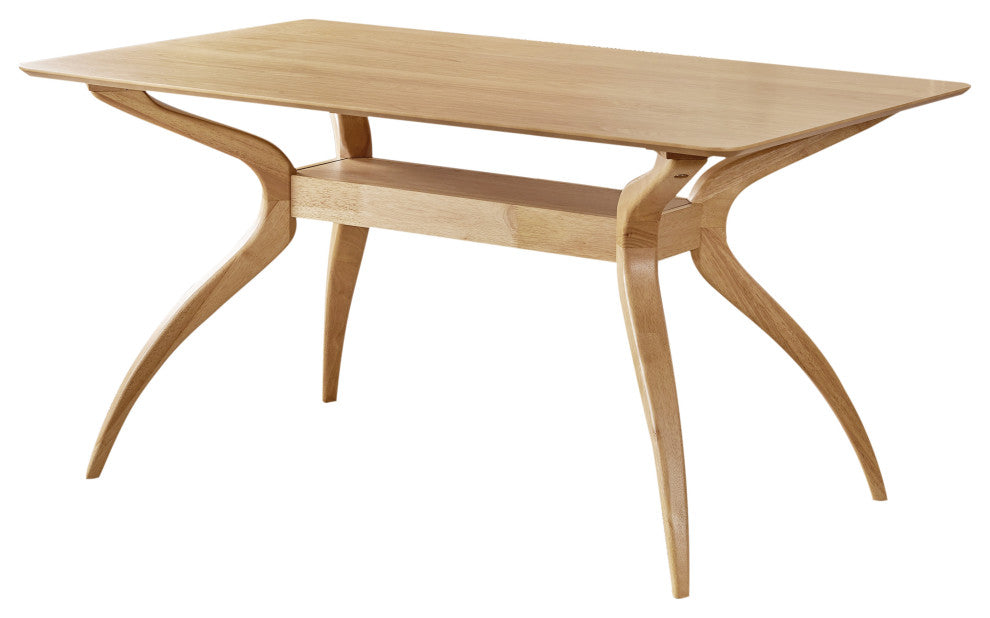 GDF Studio Katherine Mid-Century Modern 5 Piece Dining Set, Light Beige and Natural Oak