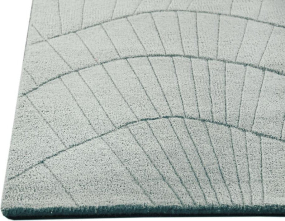 Hand Tufted Aqua Wool Area Rug