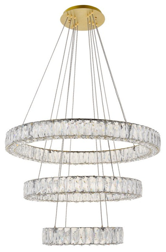 Mali Integrated LED Chip Light Gold Chandelier Clear Royal Cut Crystal