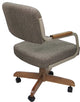 Swivel Tilt Kitchen Caster Chair with Wheels M-115, Checkered - Beige Moca