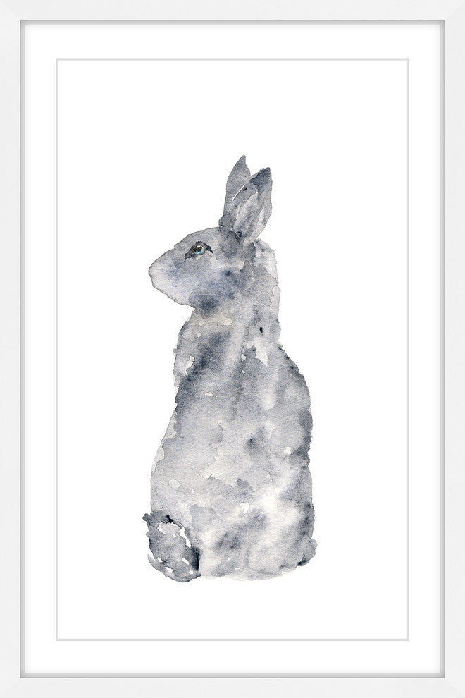 "Rabbit Silhouette" by Thimble Sparrow Framed Painting Print, 12x18