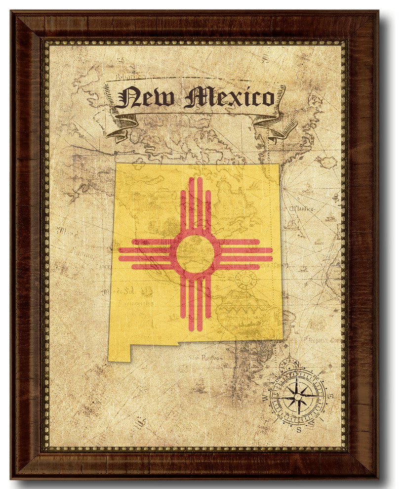 New Mexico State Vintage Map, 21"x27"