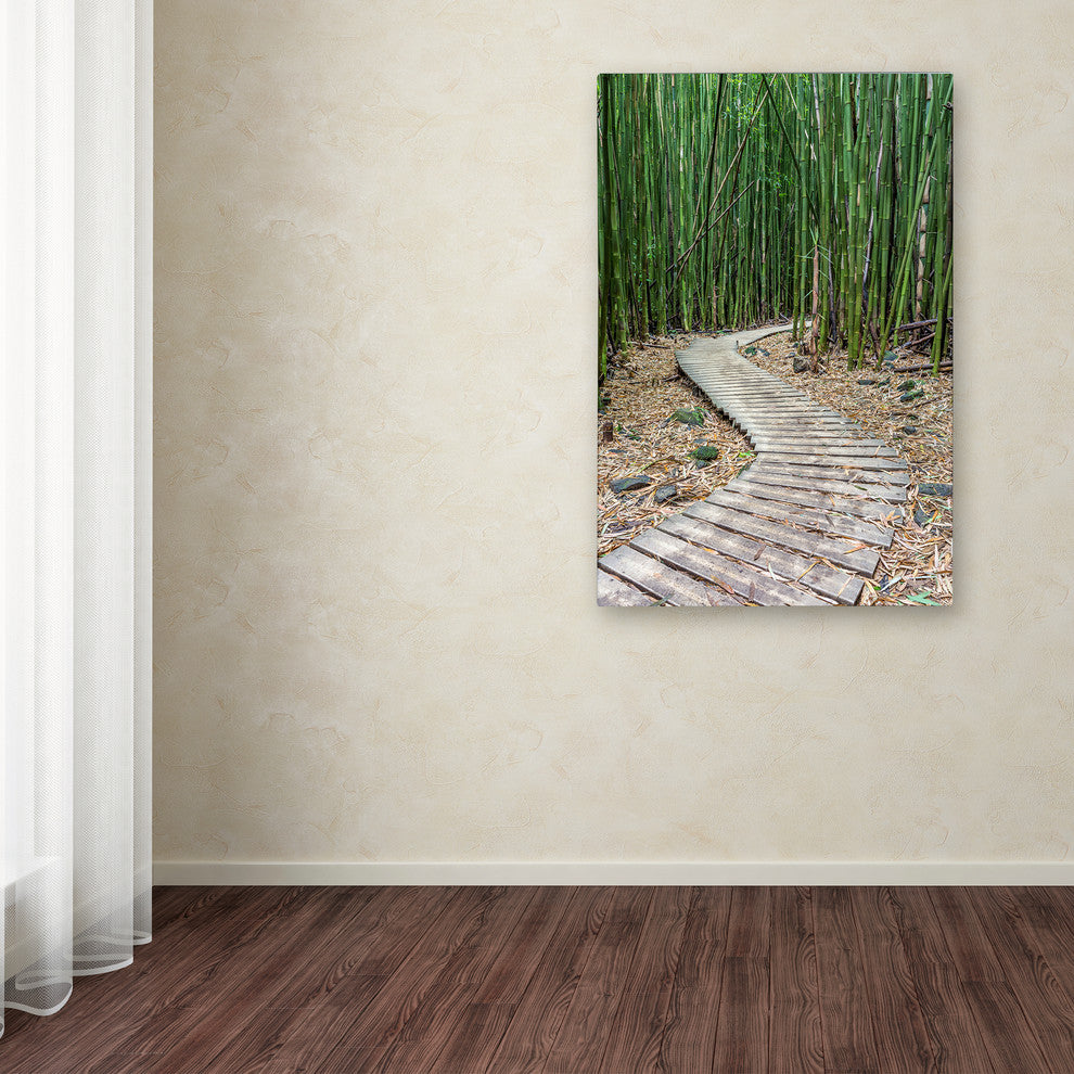 Pierre Leclerc 'Hiking Through The Bamboo Forest' Canvas Art, 32x22