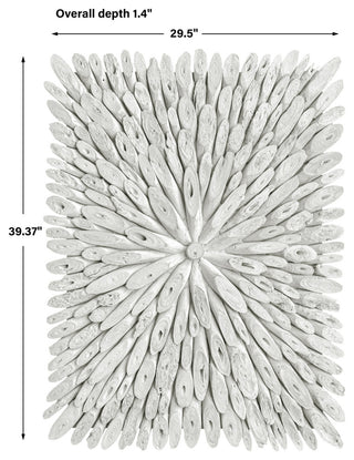 Uttermost 04342 Bahama 30" Tall Plywood and Wood Abstract - White