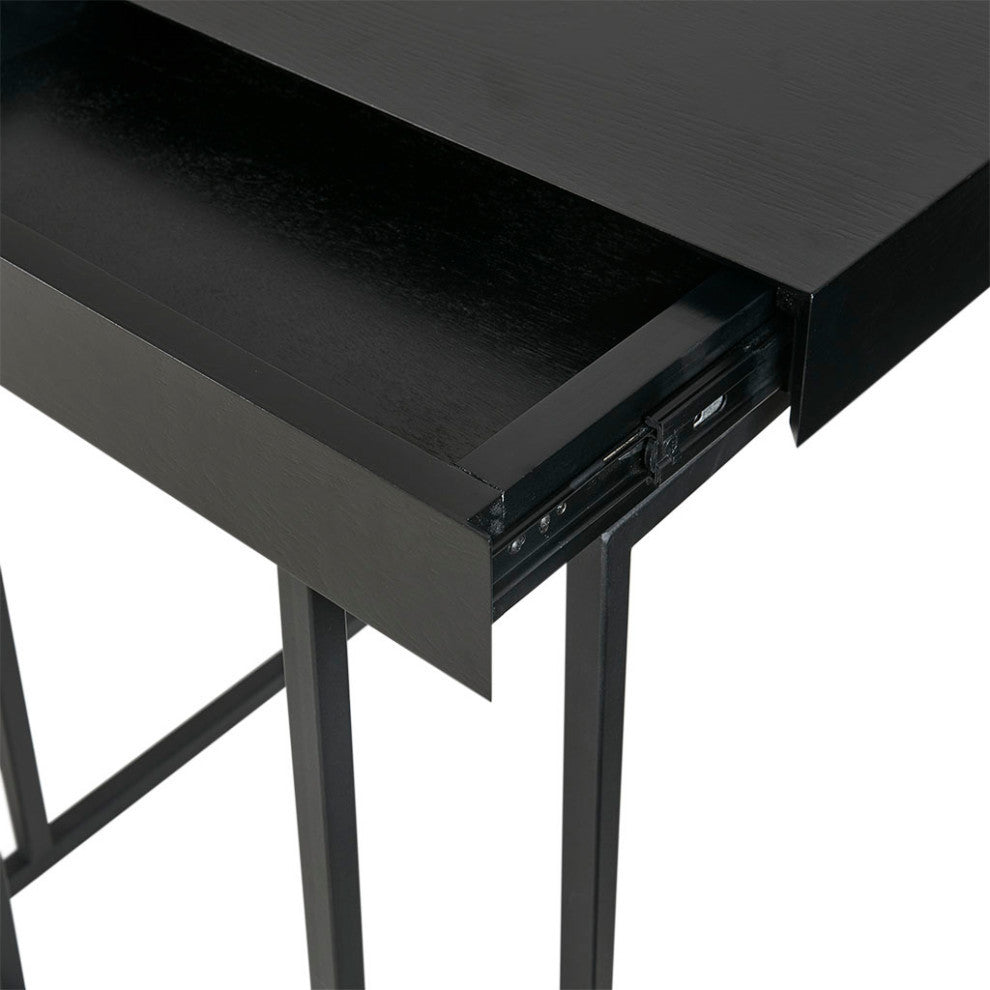 INK+IVY Wynn Pull-Up Accent Table with Drawer, Black