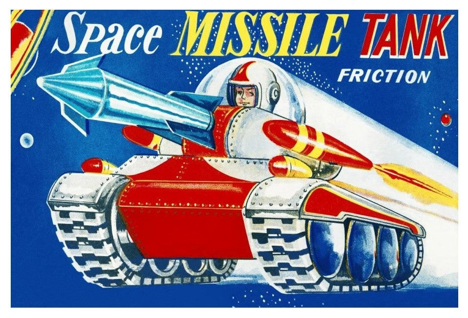"Space Missile Tank" Digital Paper Print by Retrotrans, 24"x17"
