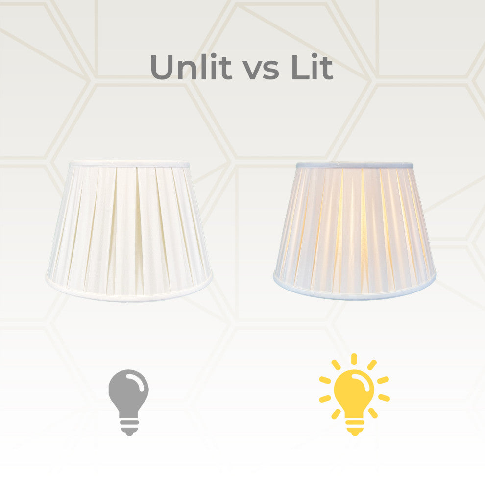 Royal Designs Empire English Pleat Lamp Shade, White, 10.5x16x11, Set of 2