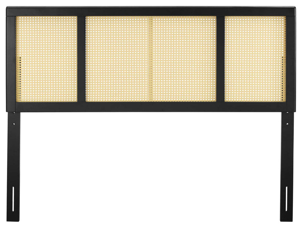 Headboard, Full Size, Wood, Black, Modern Mid-Century, Bedroom Master Suite