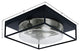 16" 3-Light Flush Mount Light, Matte Black, Clear Bubble Glass