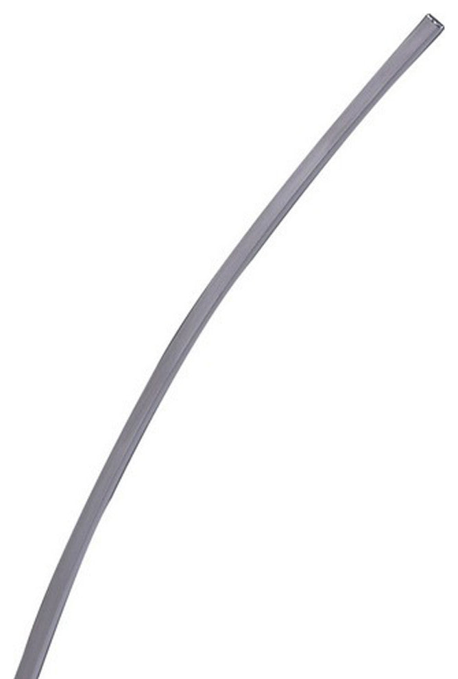 Benzara BM240345 Floor LED Lamp With Metal Arched Design, Brushed Silver