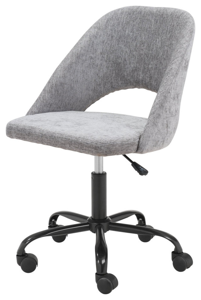Computer Work Chair, Steel Metal, Gray, Black, Home Business Office