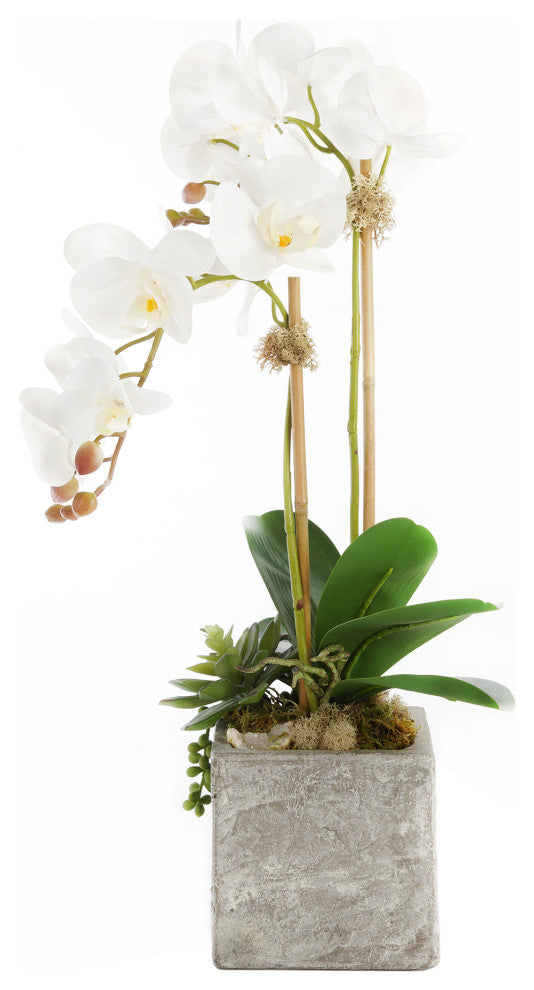 Real Touch White Orchid with Geode Floral Arrangement
