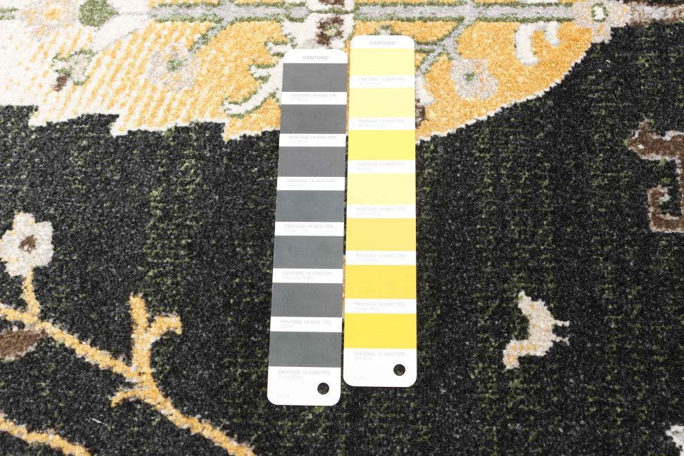 Aqua Pine Area Rug, Black, 5'x7'