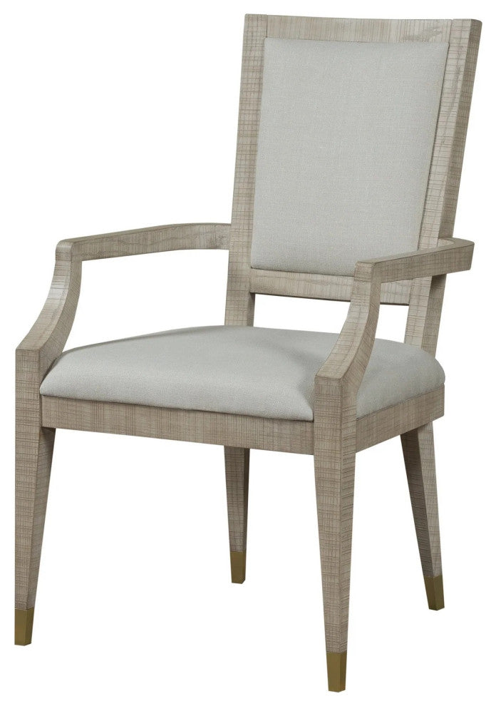 Sonder Living Classic Raffles Dining Arm Chair | Natural & Norman Ivory