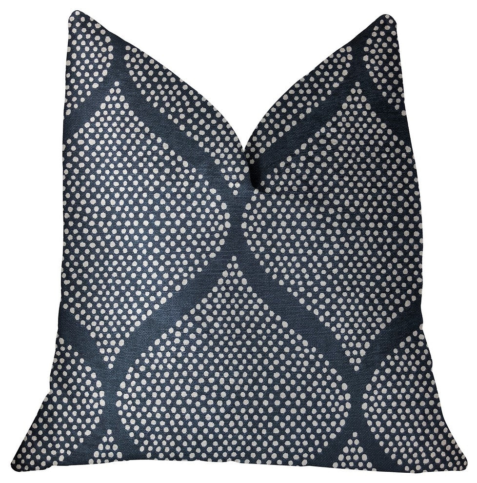 Pitaya Blue and White Luxury Throw Pillow, 18"x18"