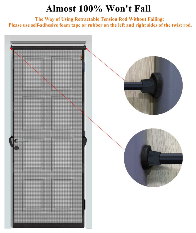 Hanging Screen Door, Fit Door Size 32x80"