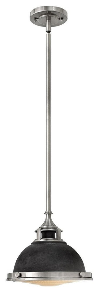 Amelia Stem Hung Mini-Pendant, Aged Zinc