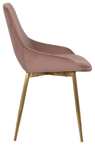 Heidi Velvet Dining Accent Chair, Blush Pink