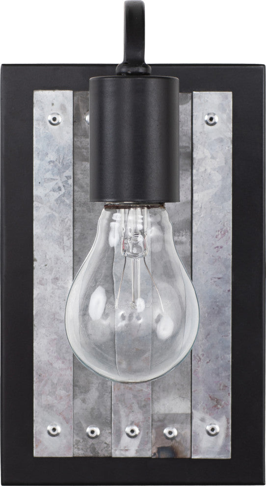 Varaluz-336W01BL-One Light Wall Sconce Black/Galvanized